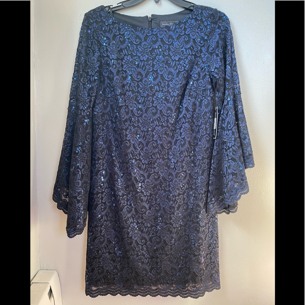 Macy’s Jessica Howard Navy Sequin Dress